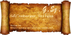 Günsberger Szilvia névjegykártya